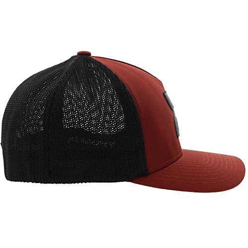 HOOEY Men's Flexfit Fitted Hat (Large/X-Large, Rust/Black)