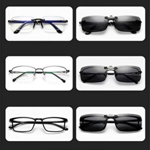 Polarized Clip On Sunglasses for Men Women Clips for Glasses Non-Flip Up for Outdoor/Driving