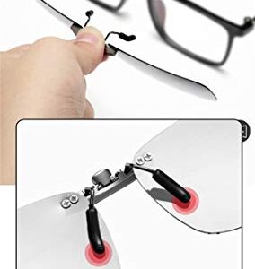 Polarized Clip On Sunglasses for Men Women Clips for Glasses Non-Flip Up for Outdoor/Driving