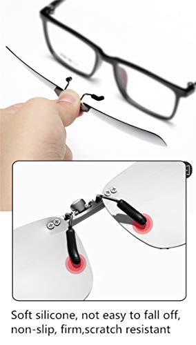 Polarized Clip On Sunglasses for Men Women Clips for Glasses Non-Flip Up for Outdoor/Driving