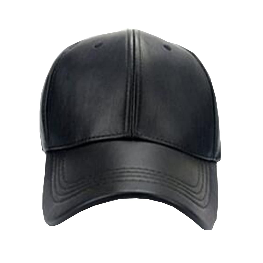 Foetest Adjustable Cap Baseball Cap Outdoors Casual Hat Sports Cap Leather Hat Solid Color