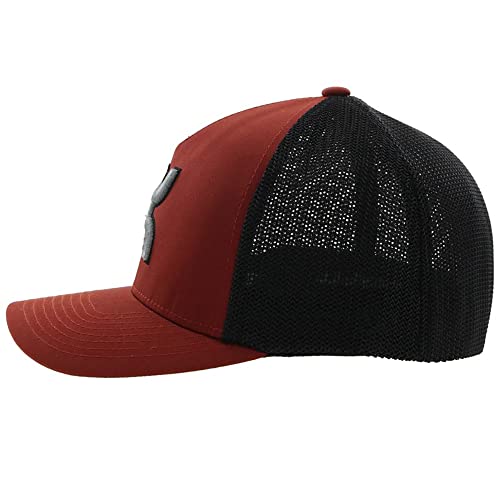 HOOEY Men's Flexfit Fitted Hat (Large/X-Large, Rust/Black)