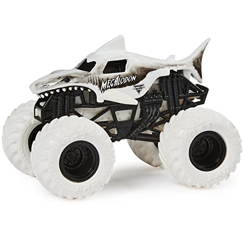 Monster Jam, Official Megalodon Monster Truck, Die-Cast Vehicle, Max Contrast Series, 1:64 Scale, Kids Toys for Boys Ages 3 and up