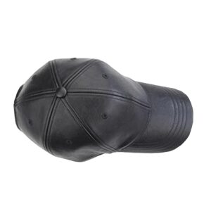 Foetest Adjustable Cap Baseball Cap Outdoors Casual Hat Sports Cap Leather Hat Solid Color