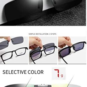 Polarized Clip On Sunglasses for Men Women Clips for Glasses Non-Flip Up for Outdoor/Driving