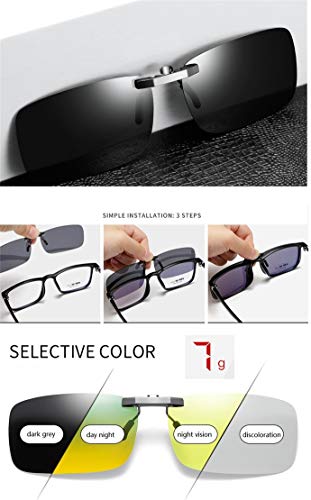 Polarized Clip On Sunglasses for Men Women Clips for Glasses Non-Flip Up for Outdoor/Driving