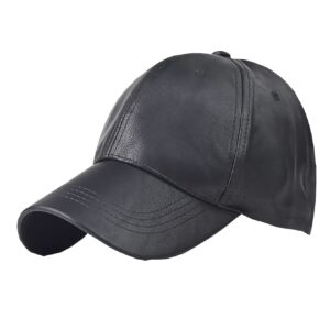 foetest adjustable cap baseball cap outdoors casual hat sports cap leather hat solid color