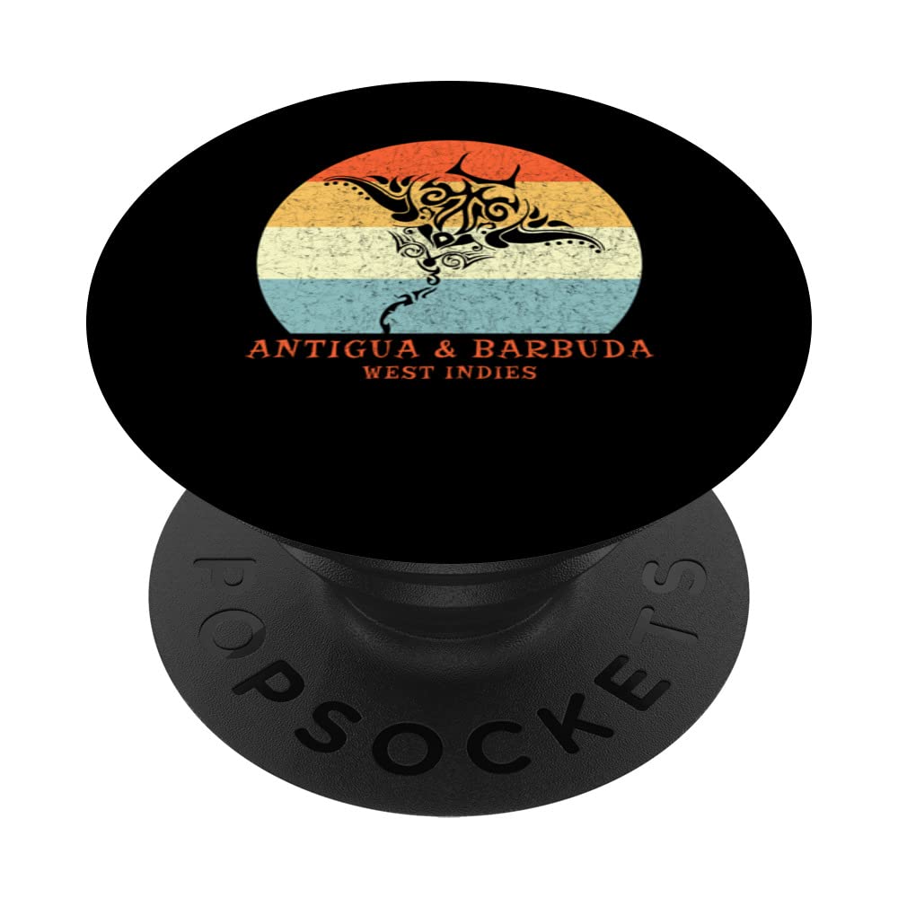 Antigua & Barbuda, West Indies Tribal Manta Ray Vacation PopSockets Swappable PopGrip