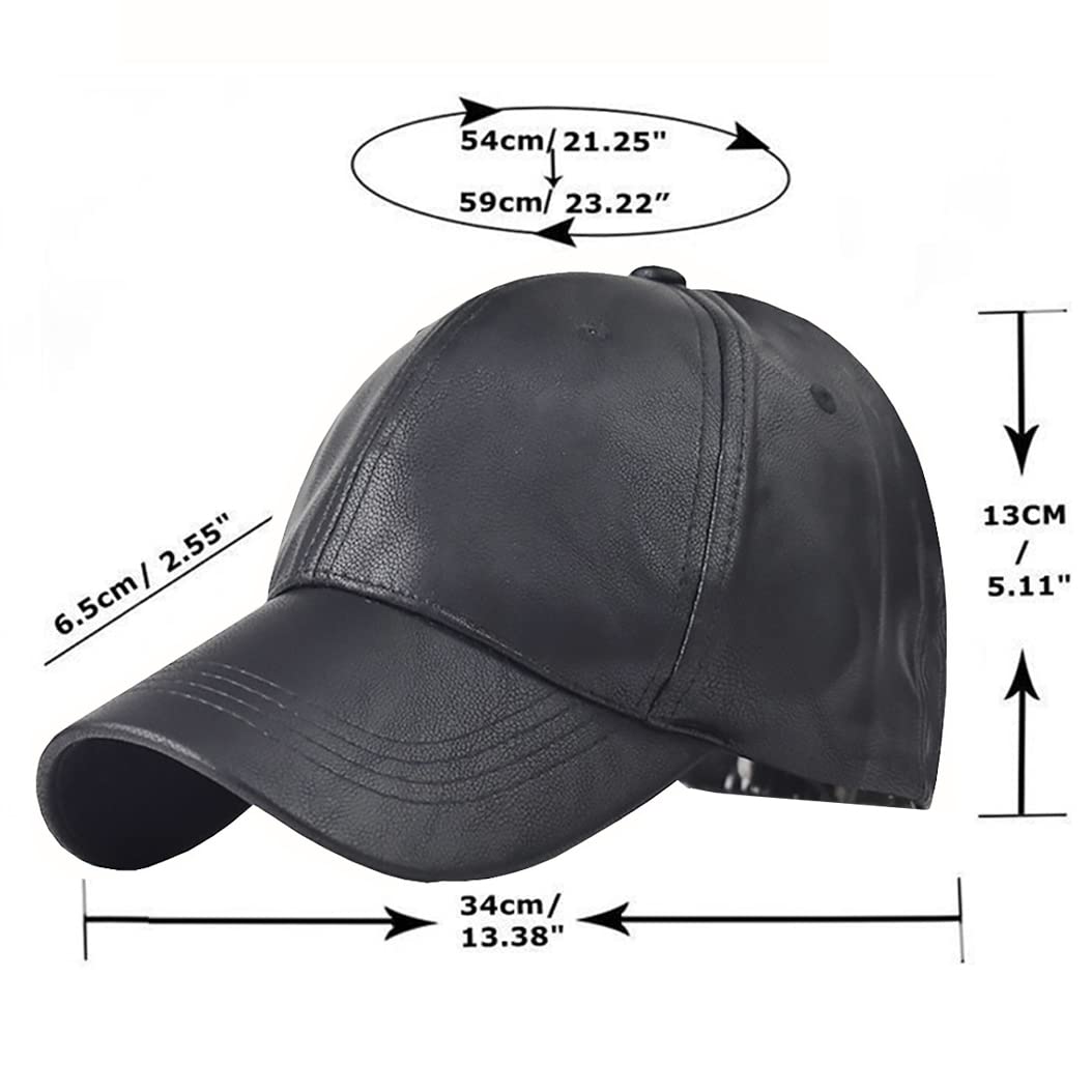 Foetest Adjustable Cap Baseball Cap Outdoors Casual Hat Sports Cap Leather Hat Solid Color