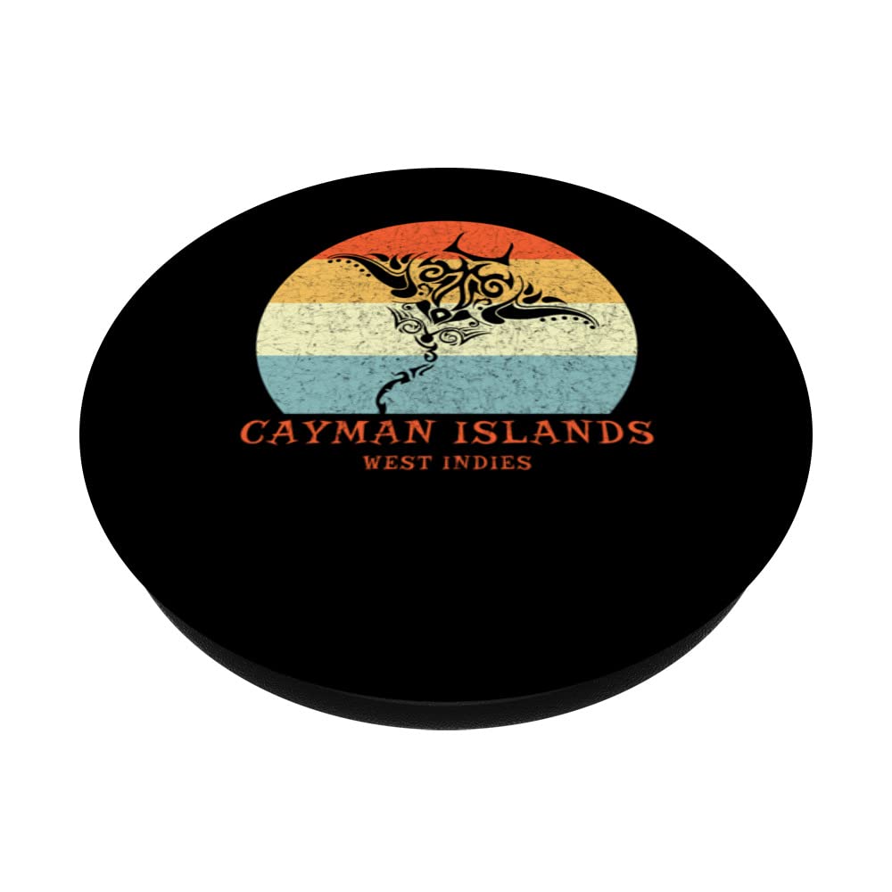 Cayman Islands, West Indies Tribal Manta Ray Vacation PopSockets Swappable PopGrip