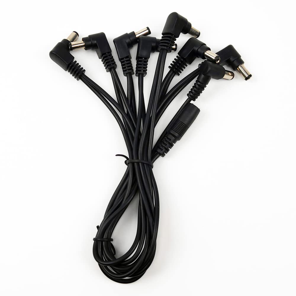 pigtone 1 to 8 Way Daisy Chain Cable Guitar Effect Pedal Splitter Cable Adapter Power Supply Power Cable Black