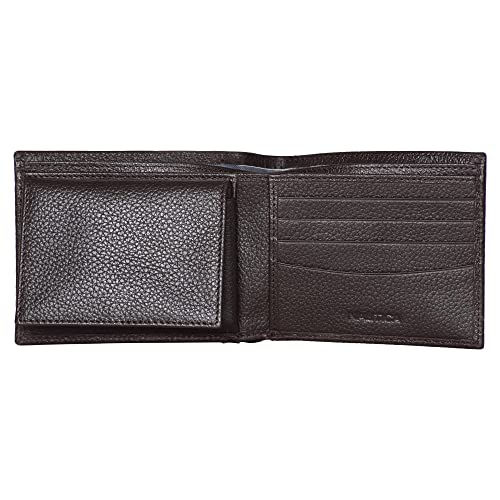 Nautica Mens Classic Leather Bifold Wallet, J-Class - Brown