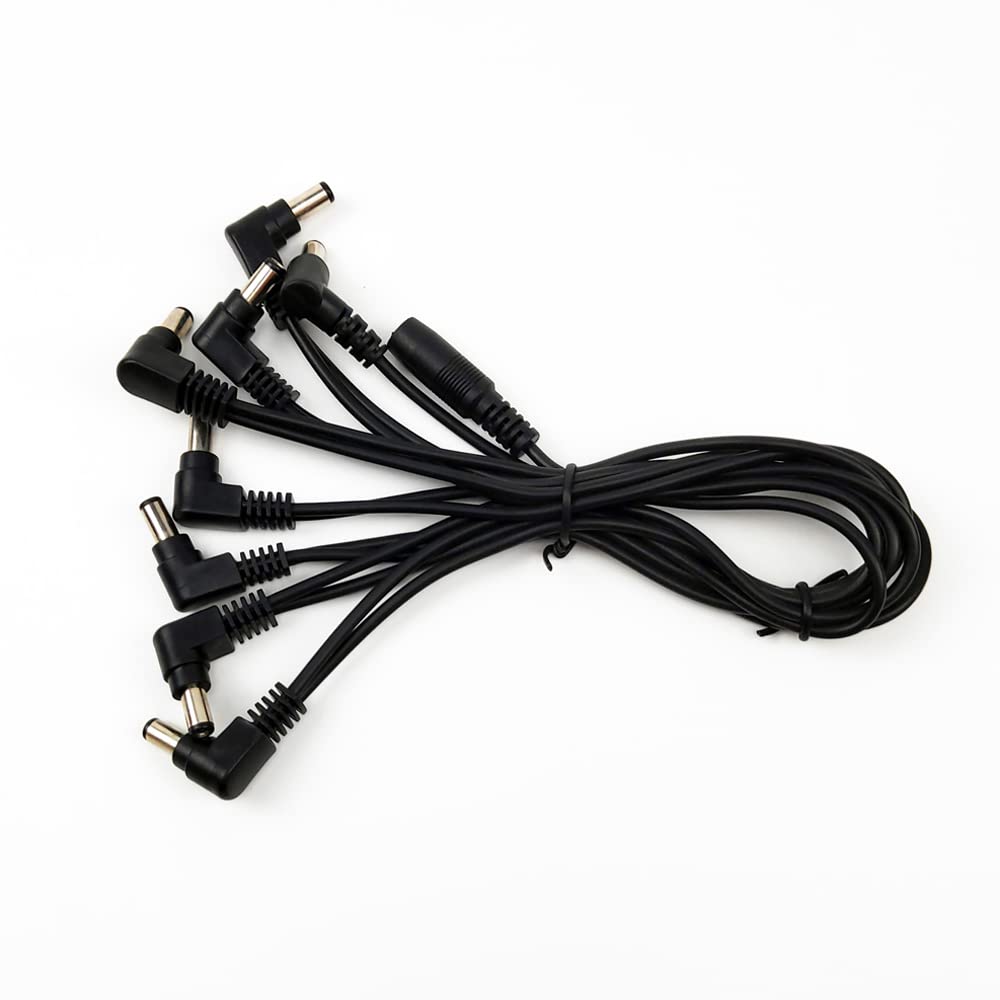 pigtone 1 to 8 Way Daisy Chain Cable Guitar Effect Pedal Splitter Cable Adapter Power Supply Power Cable Black