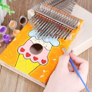 Jiayouy Kalimba Thumb Piano 17 Keys Kalimba DIY Kit with Carrying Bag Tuning Hammer Portable Mbira Finger Piano Gifts for Kids and Adults Beginners (Wood Color)