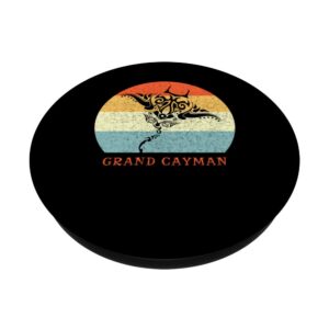 Grand Cayman, West Indies Vintage Tribal Manta Ray Vacation PopSockets Swappable PopGrip