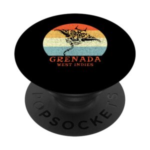 grenada, west indies vintage tribal manta ray vacation popsockets swappable popgrip