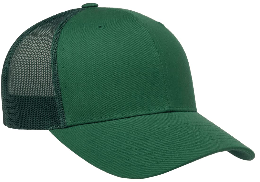 L2K Classics Plain Trucker Mesh Cap Baseball Cap - Mens Hats Trucker Hats for Men - Evergreen