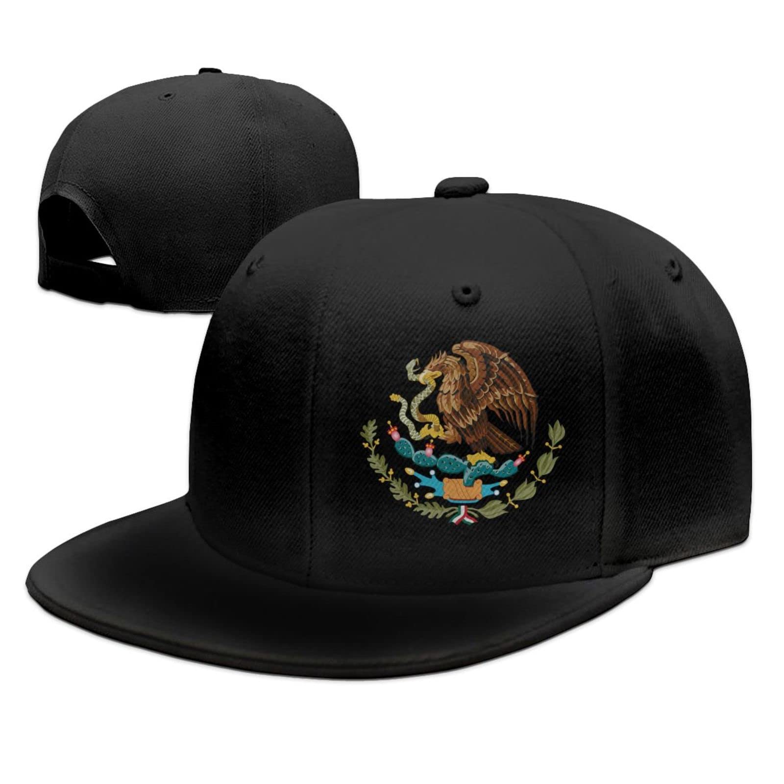 Eagle Michoacan Mexico México Emblem Flat Bill Hip Hop Hats for Men Women Baseball Cap Trucker Hat Unisex Adjustable Sun Hat Snapback Hats