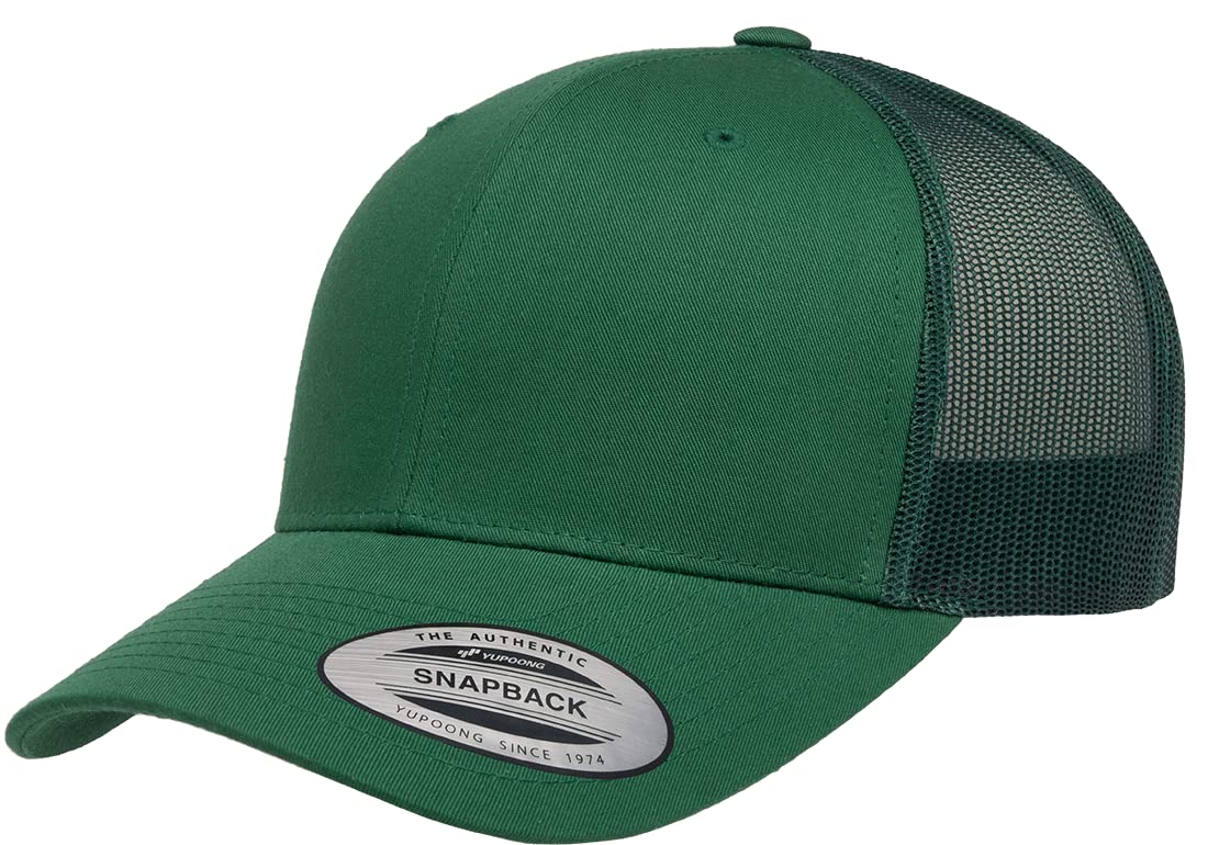 L2K Classics Plain Trucker Mesh Cap Baseball Cap - Mens Hats Trucker Hats for Men - Evergreen