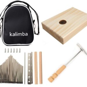 Jiayouy Kalimba Thumb Piano 17 Keys Kalimba DIY Kit with Carrying Bag Tuning Hammer Portable Mbira Finger Piano Gifts for Kids and Adults Beginners (Wood Color)