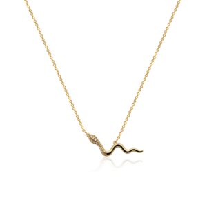 MTMY Gold Pendant Necklace for Women 14K Gold Plated Snake/Butterfly/Bee/Hummingbird Animal Necklace Dainty Necklace Simple Delicate Jewelry