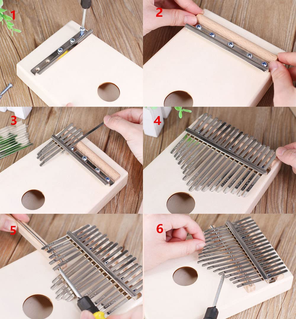 Jiayouy Kalimba Thumb Piano 17 Keys Kalimba DIY Kit with Carrying Bag Tuning Hammer Portable Mbira Finger Piano Gifts for Kids and Adults Beginners (Wood Color)