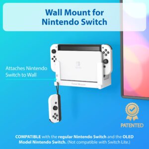 TotalMount for Nintendo Switch – Mounts Nintendo Switch on Wall Near TV – Compatible with OLED and Regular Nintendo Switch Models (Premium White)