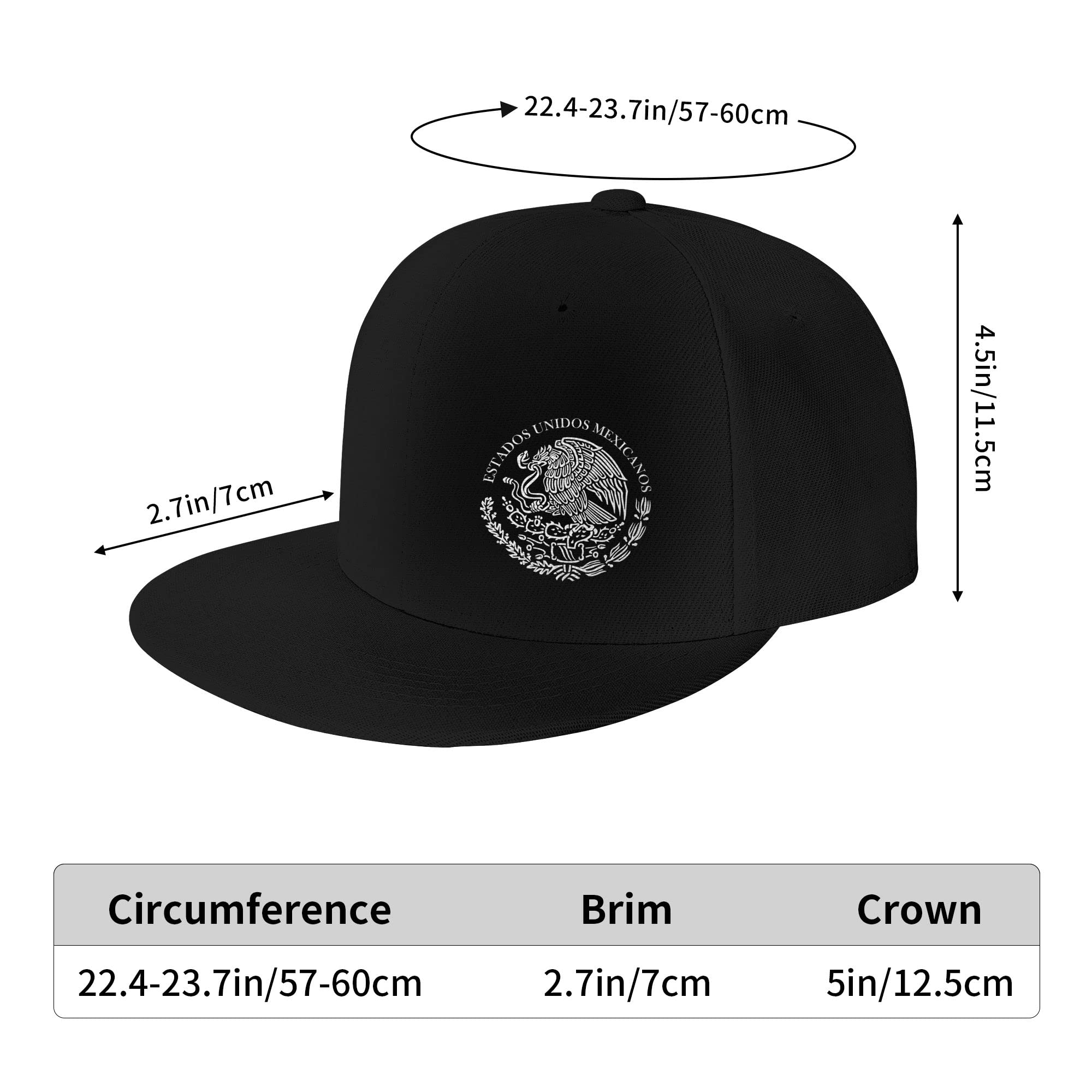 Eagle Michoacan Mexico México Emblem 1 Flat Bill Hip Hop Hats for Men Women Baseball Cap Trucker Hat Unisex Adjustable Sun Hat Snapback Hats