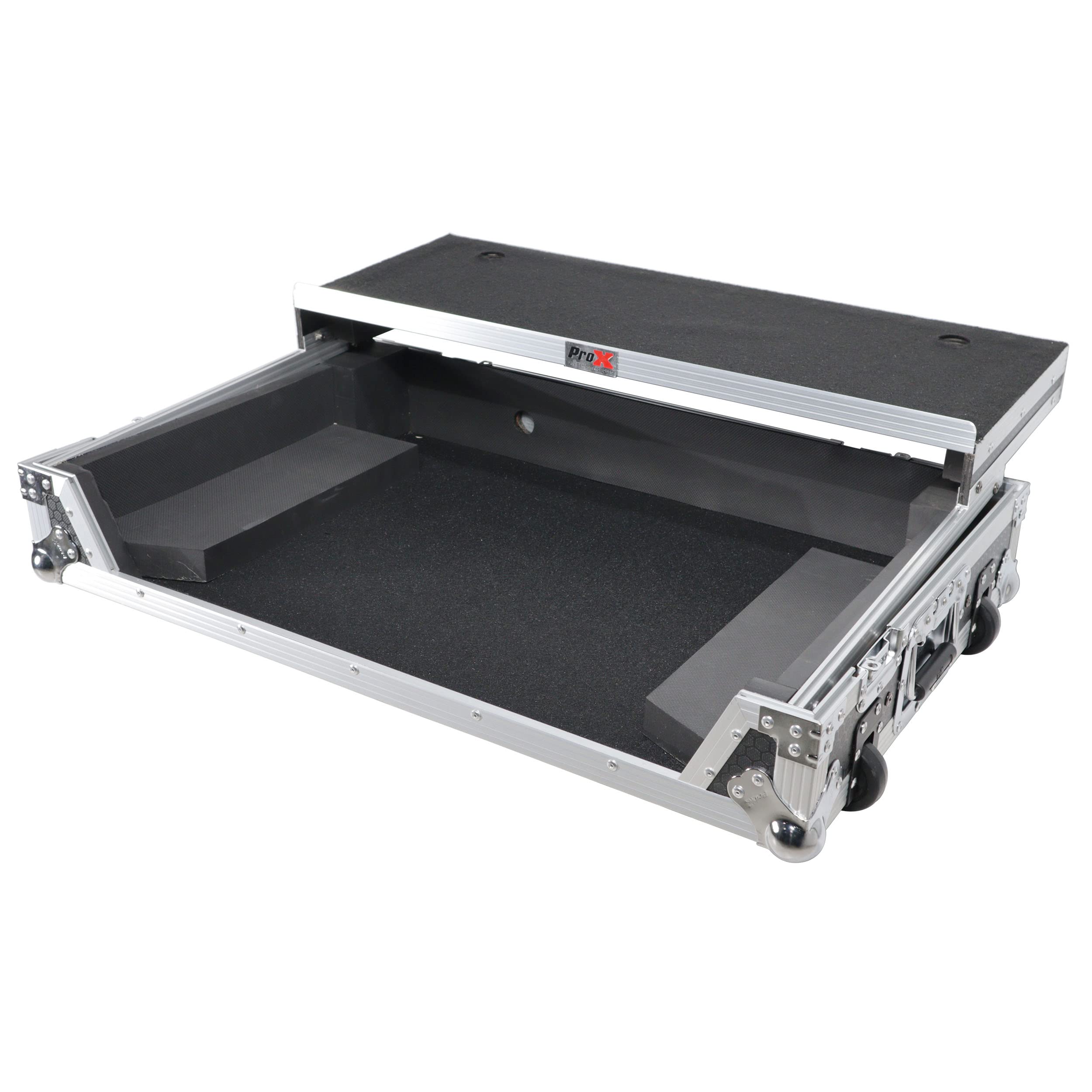 ProX Flight Case For Pioneer DDJ-REV7 Digital Controller with Sliding Laptop Shelf & Rubber Wheels