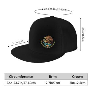 Eagle Michoacan Mexico México Emblem Flat Bill Hip Hop Hats for Men Women Baseball Cap Trucker Hat Unisex Adjustable Sun Hat Snapback Hats