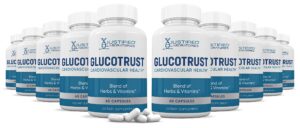 (10 pack) glucotrust advanced formula 620mg supplement pills 600 capsules