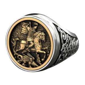 Men's Women Gothic Vintage Antique Style Biker Cocktail Party Ring Retro Vintage Wide Celtic Knot Band Rings for Men, 10