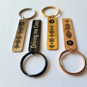 NationInFashion Spotify Code Custom Music Code Keyring Spotify Keychain Personalized Keycring Both side Engraving for Him Her Women Men Best Friends Mom Dad Sister Brother