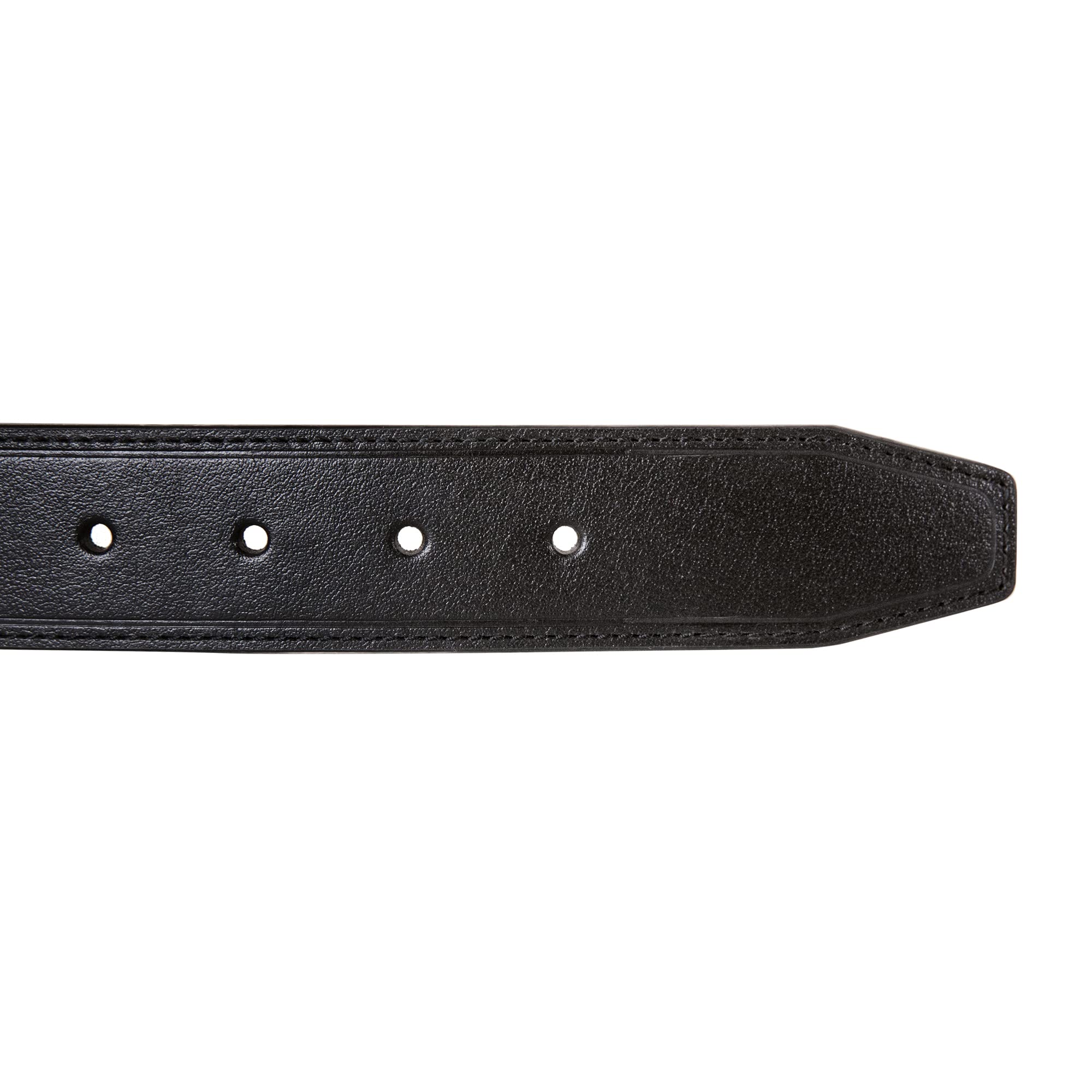 Nautica Men Casual and Dress Leather Belt with Metal Buckle, Engraved Keeper-Black, 34"