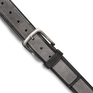 Nautica Mens Bold Fashion And Dress Leather With Metal Buckle Belt, Casual Overlay - Grey, 34 Inch US