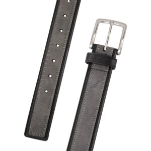 Nautica Mens Bold Fashion And Dress Leather With Metal Buckle Belt, Casual Overlay - Grey, 34 Inch US