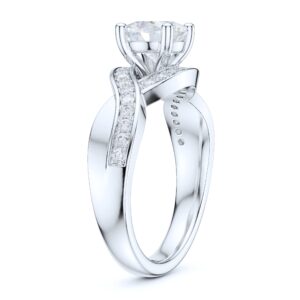 PRSTANI Sterling Silver Twisted Infinite 1CT Simulated Round Brilliant Cut Diamond Promise Engagement Ring (9)