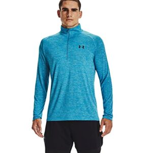 under armour men's tech 2.0 1/2 zip-up t-shirt (xx-large tall, radar blue/black - 422)