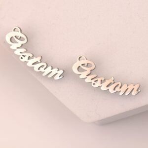 Fuck Personalized Name Stud Earrings Customized Any Name Studs Mother Day Christmas Gift Jewelry for Women