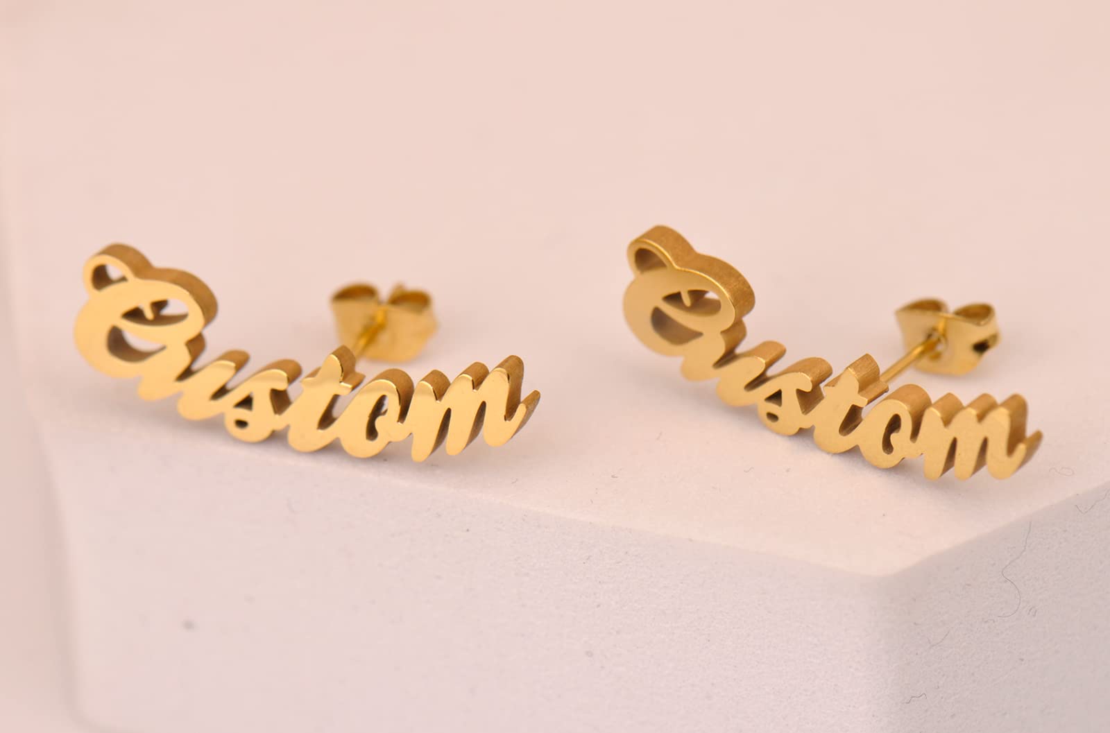 Fuck Personalized Name Stud Earrings Customized Any Name Studs Mother Day Christmas Gift Jewelry for Women