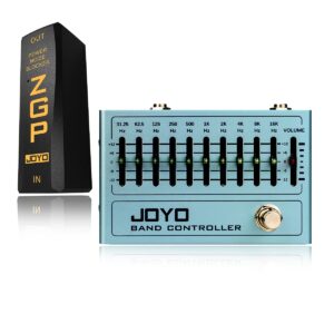 joyo r-12 eq pedal 10-band equalizer bundle with jp-06 noise blocker pedal power supply