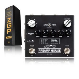 joyo r-15 dual channel preamp cabinet simulation effect pedal bundle with jp-06 noise blocker pedal power supply