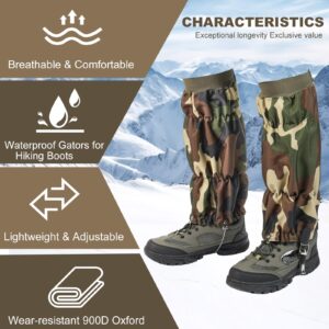 Uponauot Adjustable Snake Gaiters for Men Women Snake Bite Protection Chaps Snake Proof Boots Gaiters Snake Guards Leg Gaiters (Snake Proof Gaiters - Camo)