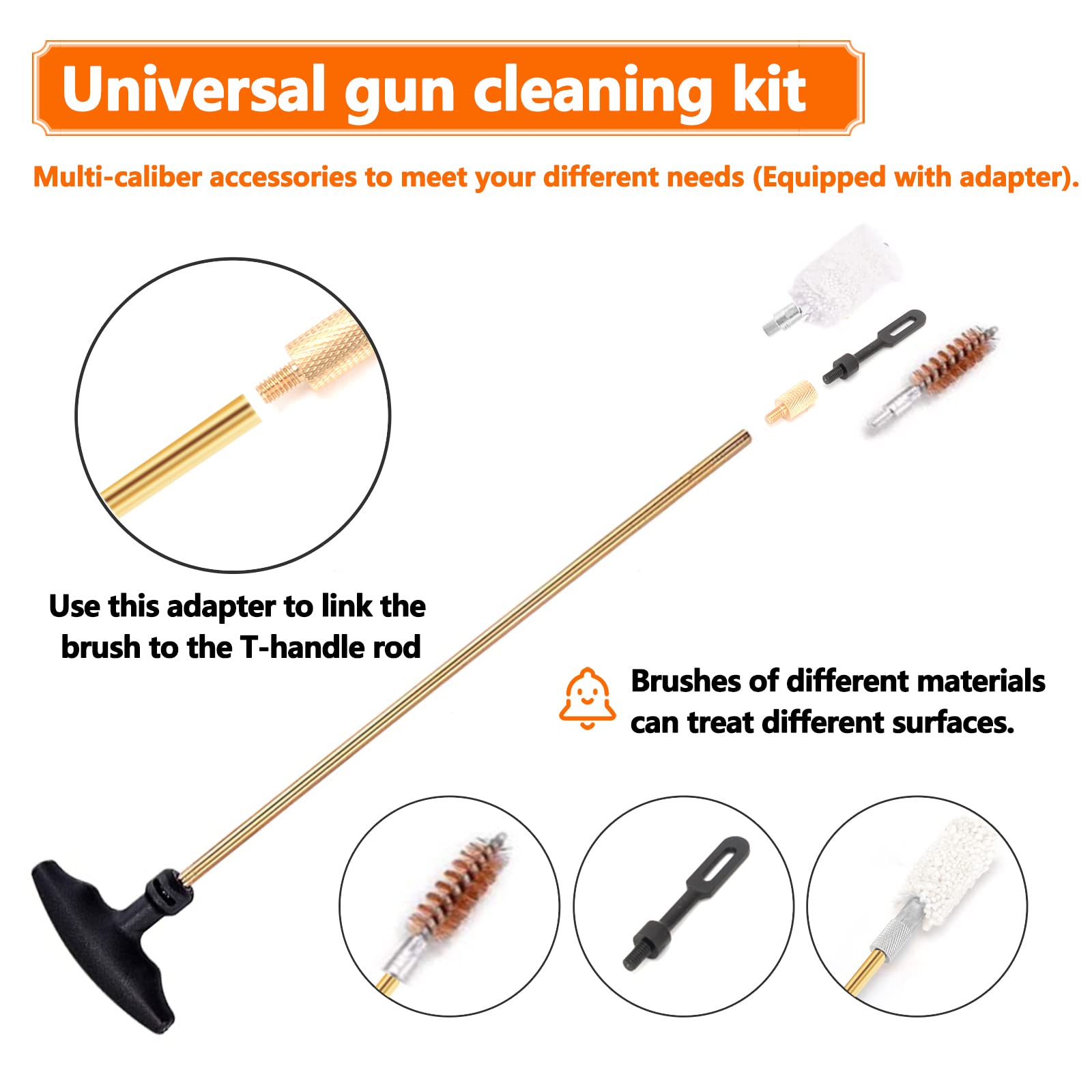 Raiseek Universal Gun Cleaning Kit for Rifle Pistol Shotgun Cleaning Kit for All Guns with Lightweight Organized Carrying Case Gun Cleaning Supplies Gun Plastic Jags and Brushes with Cleaning Mat