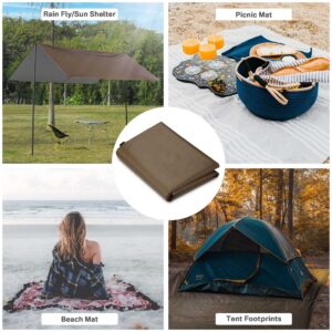 Yescom Hammock Rain Fly Waterproof Tent Tarp, 210D Oxford, UV Protection and PU3000mm Lightweight Shelter Canopy Including Accessories for Camping, Backpacking and Outdoor Adventure (Brown-10x10FT)