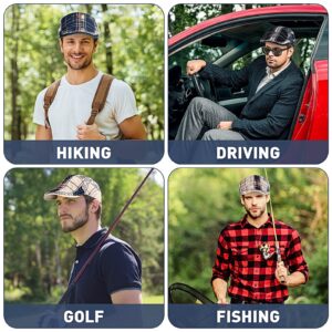 Geyoga 3 Pack Men Beret Hat Patchwork Newsboy Hats Adjustable Cabbie Hats for Men Cotton Flat Cap for Driving Hunting Fishing Outdoor Activities