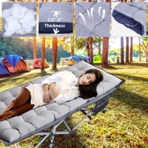 KOKSRY Camping Cot, Folding Cot Bed for Adults,Portable Camp Cots for Sleeping with Mattress and Carry Bag