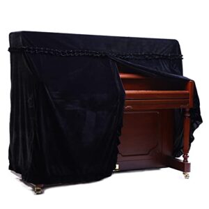 YNester Upright Piano Cover Dust Cover Piano Full Cover Velvet Piano Cover Dustproof Moistureproof Piano Cover Fits Standard Size Piano Cover (BLACK)