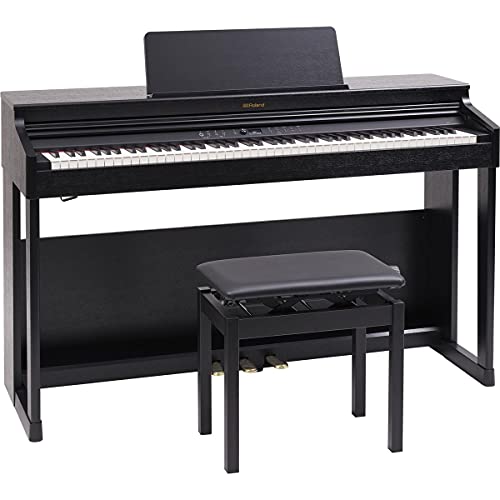 Roland RP701 88-Key SuperNATURAL Classic Digital Piano, with Bench & Stand, Black Bundle with Studio Monitor Headphones