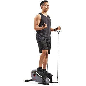 Sunny Health & Fitness Portable Stand Up Elliptical with Resistance Bands - SF-E320051